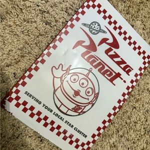 Pizza Planet aluminum sign with Alien Design